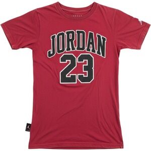 Jordan 23 Kids Red Short Sleeve Graphic T-Shirt Jumpman Logo Size M 10-12 Yrs